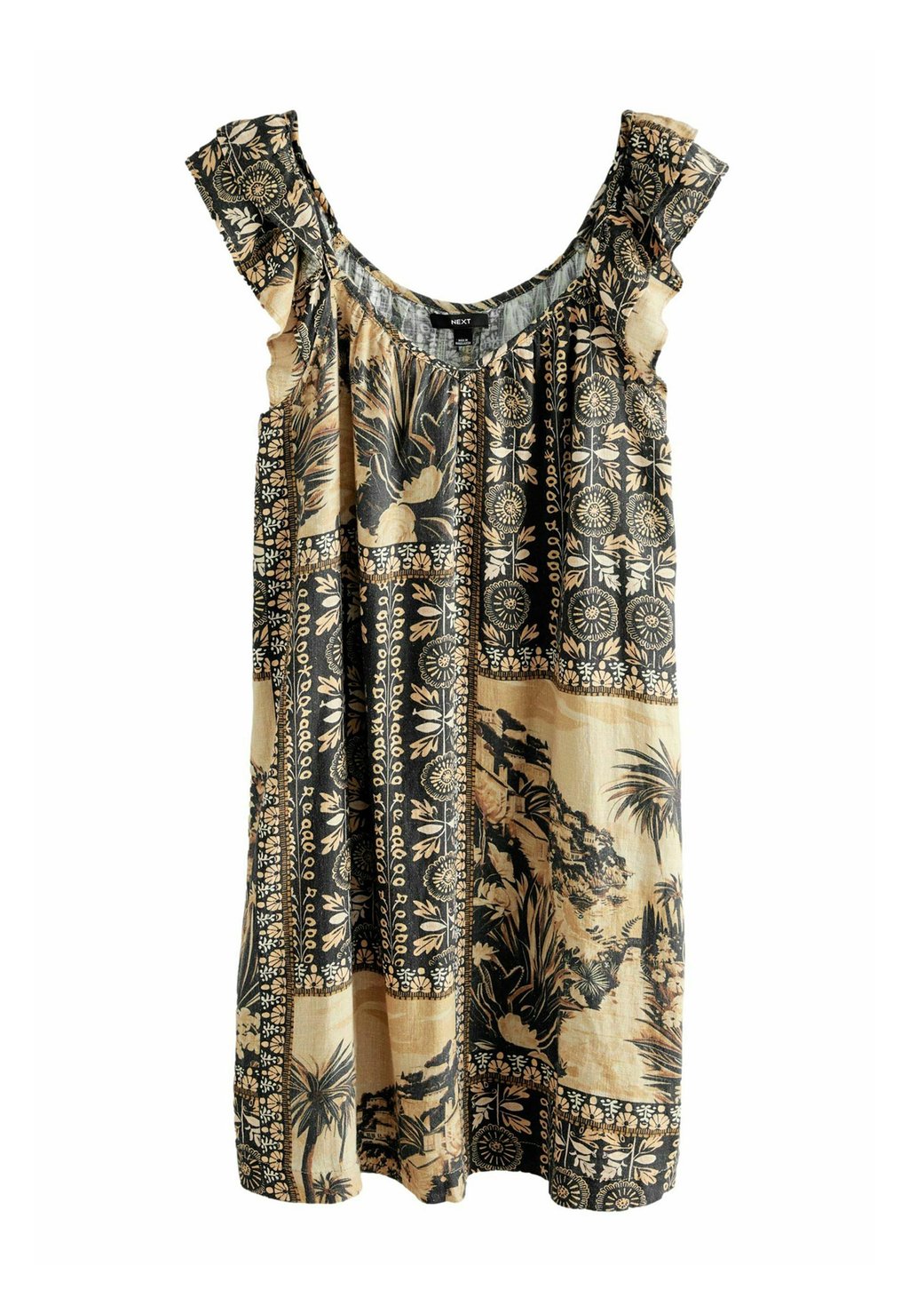 

Повседневное платье V-NECK RUFFLE SLEEVE Next, коричневый