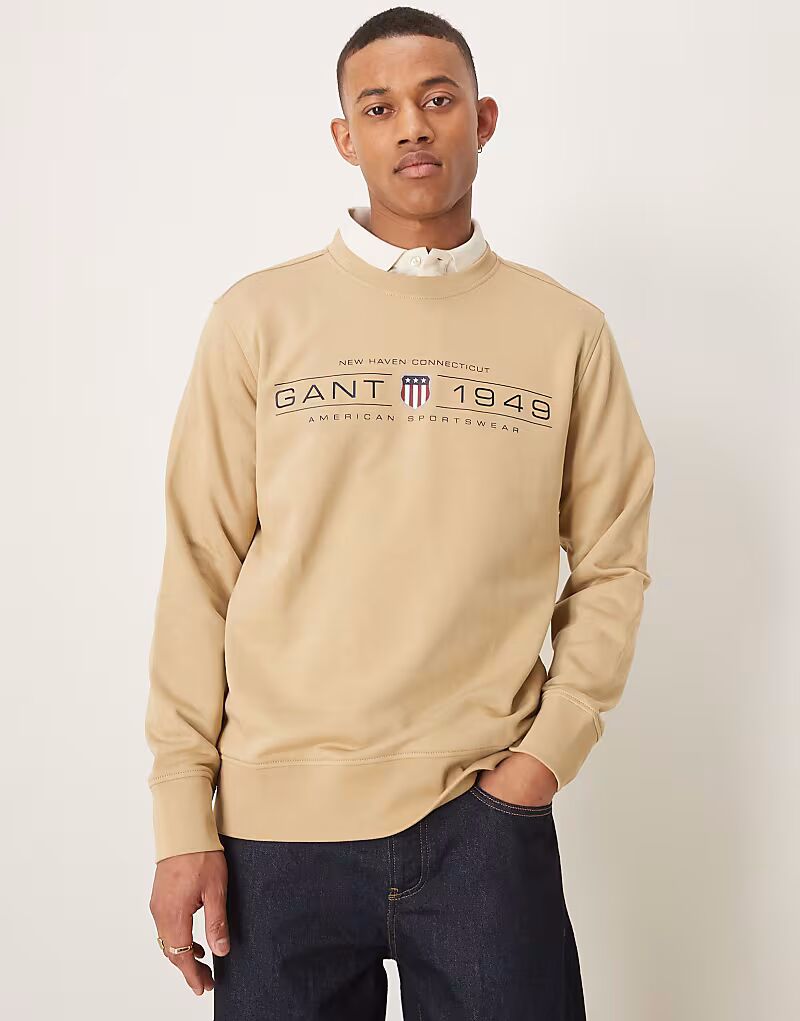

Толстовка GANT 1949 с логотипом щита бежевого цвета