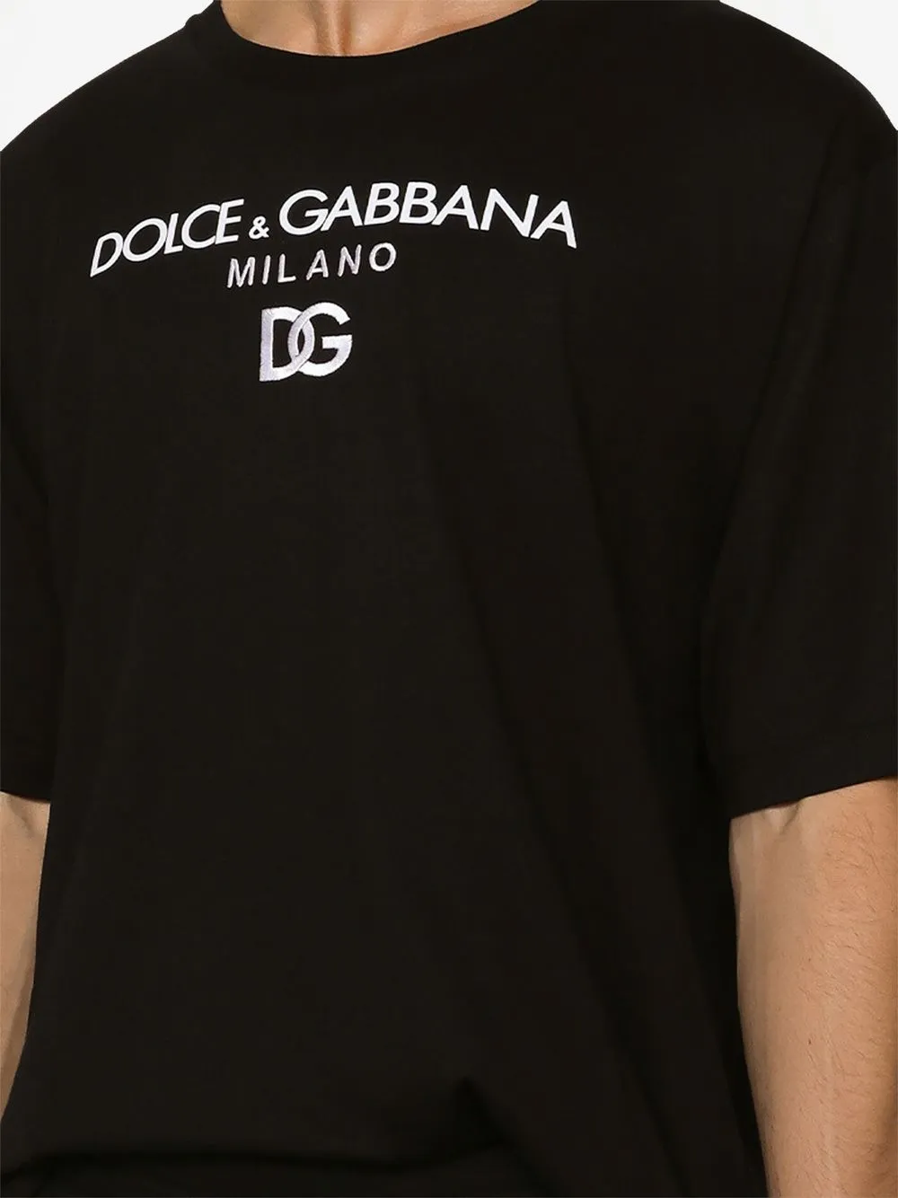 Футболка с вышитым логотипом DOLCE & GABBANA, черный — фото 4