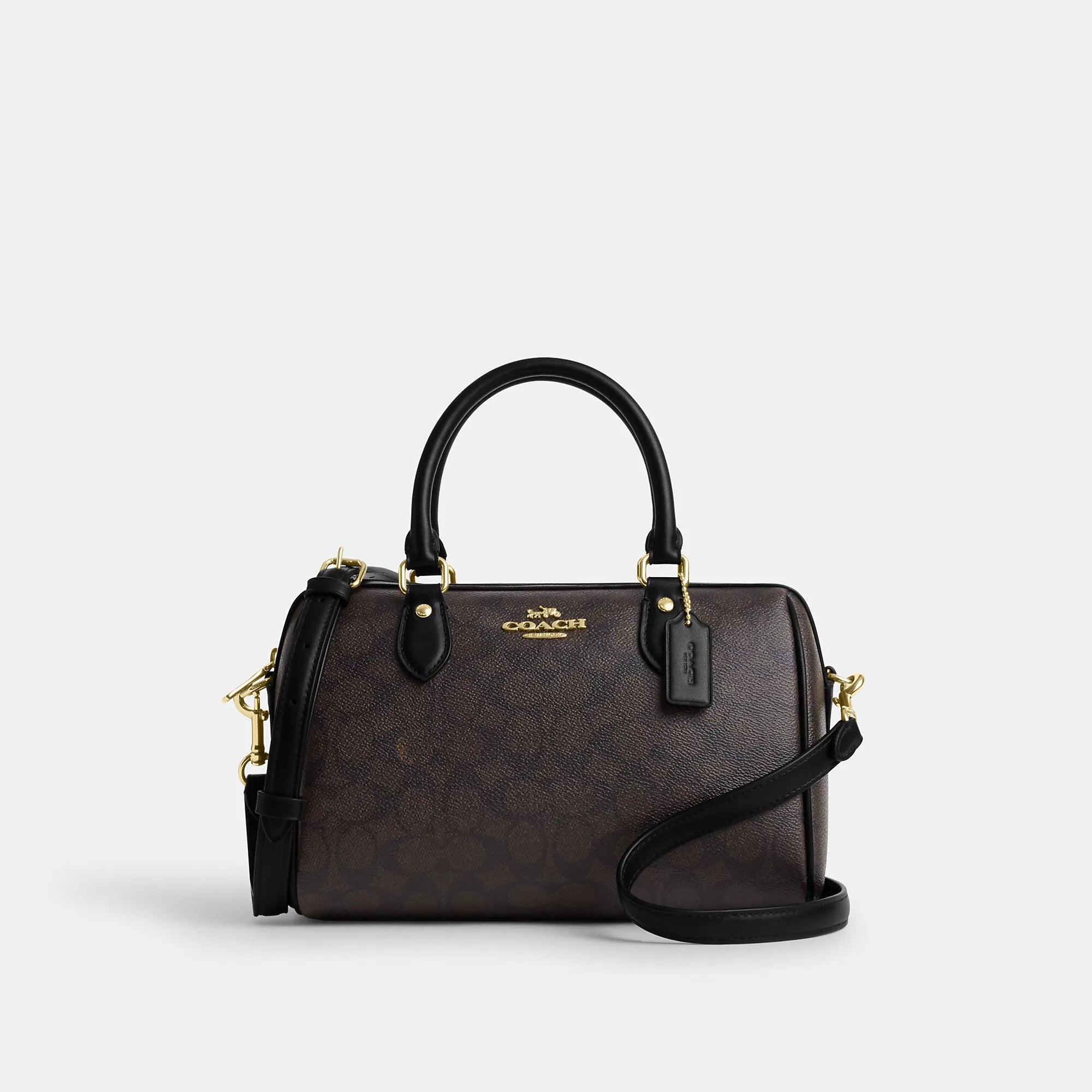 

Сумка-портфель Coach Outlet Rowan из фирменной ткани, цвет gold/walnut/black, Черный, Сумка-портфель Coach Outlet Rowan из фирменной ткани, цвет gold/walnut/black