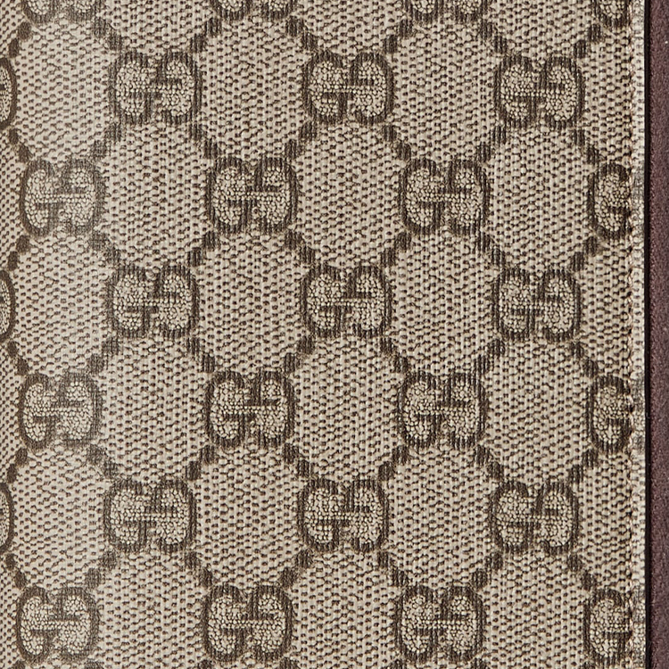 GUCCI Холщовый кошелек унисекс бежевый и темно-коричневый — фото 4