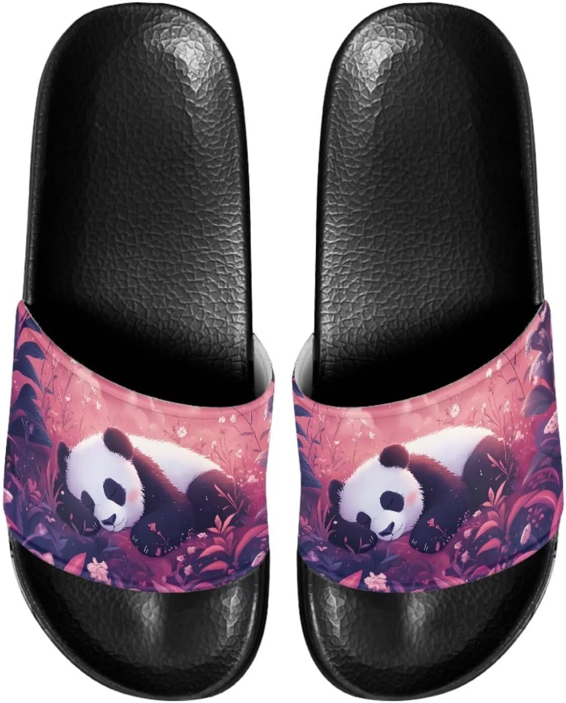 

Милые шлепанцы для женщин, удобные, быстро сохнущие, на плоской подошве, для пляжа и душа Judentidos, Funny Panda Animal