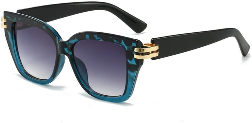 

Панк-очки неправильной формы, женские и мужские, роскошные солнцезащитные очки UV400, ретро-стиль, популярная оправа с металлическими заклепками, сине-серые, одни LVTFCO, Blue Gray