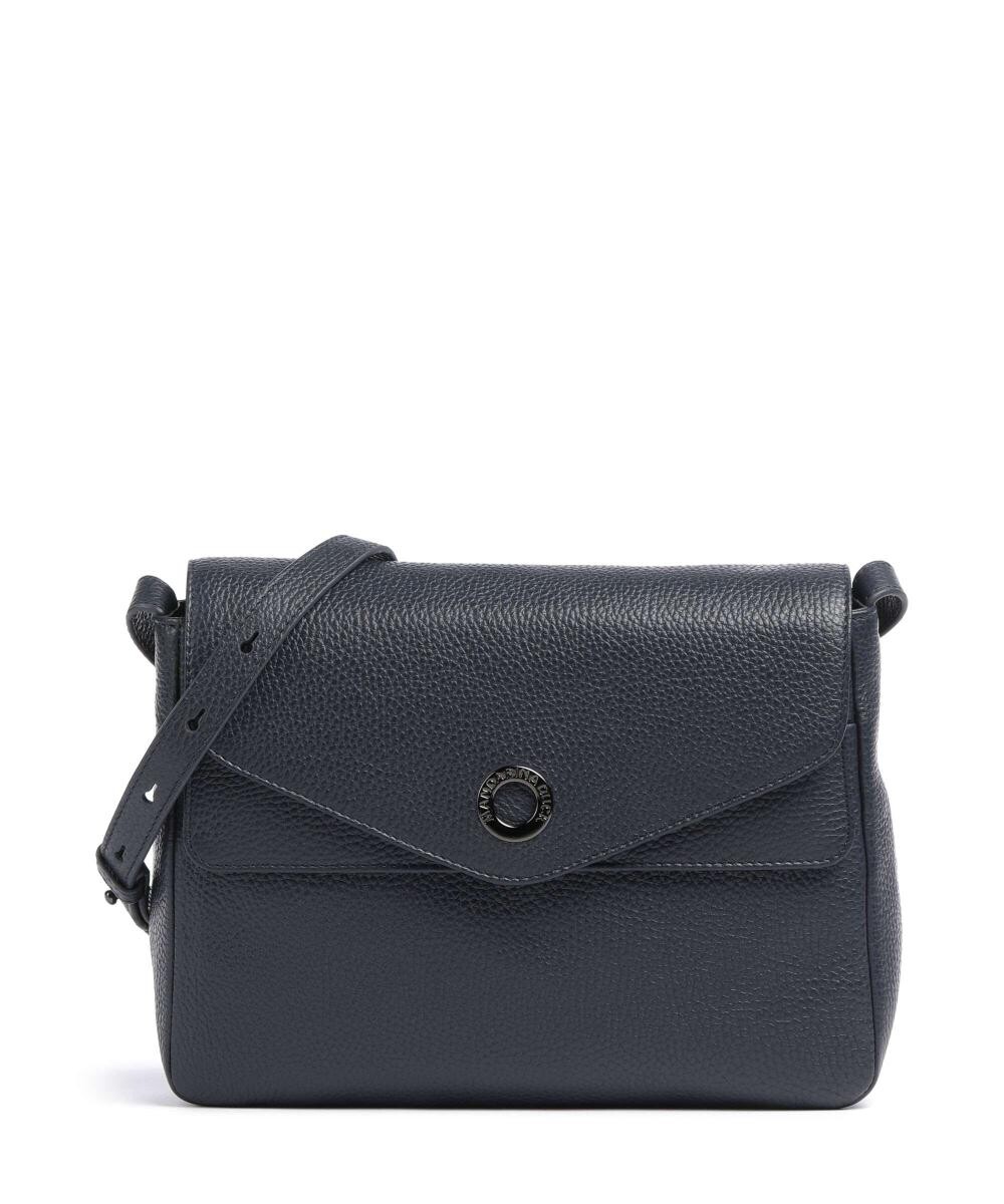 

Сумка на плечо из мягкой кожи из зернистой телячьей кожи. Mandarina Duck, синий