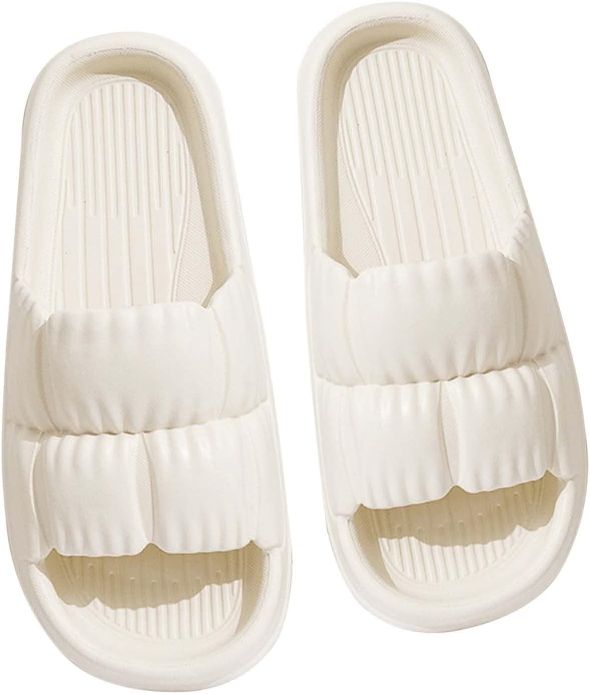 

Тапочки-облака для женщин и мужчин, домашняя обувь для пар, для дома и улицы, с мягкой подошвой, удобные, нескользящие, для ванной и душа, унисекс Oiangi, белый