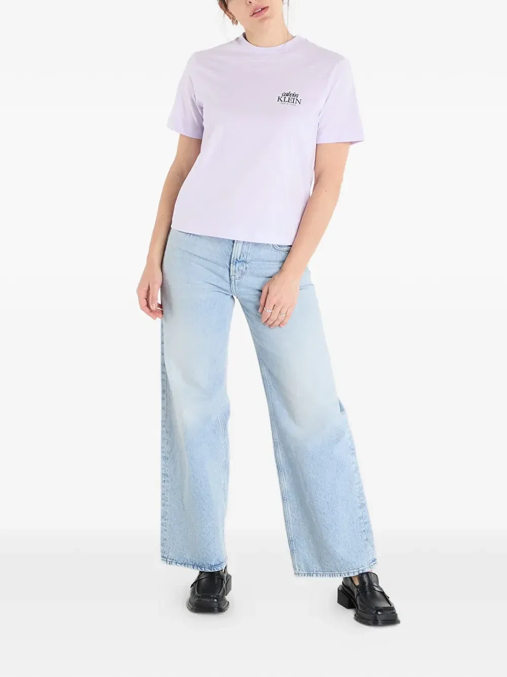 Футболка с вышитым логотипом Calvin Klein, фиолетовый — фото 2