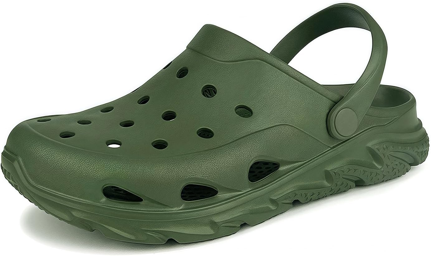 

Женские и мужские кломпы с поддержкой свода стопы Scecocrs, садовая обувь, взрослые слипоны, летние спортивные сандалии для улицы, пляжа и воды, повседневные легкие дышащие тапочки с противоскользящей подошвой, зеленый