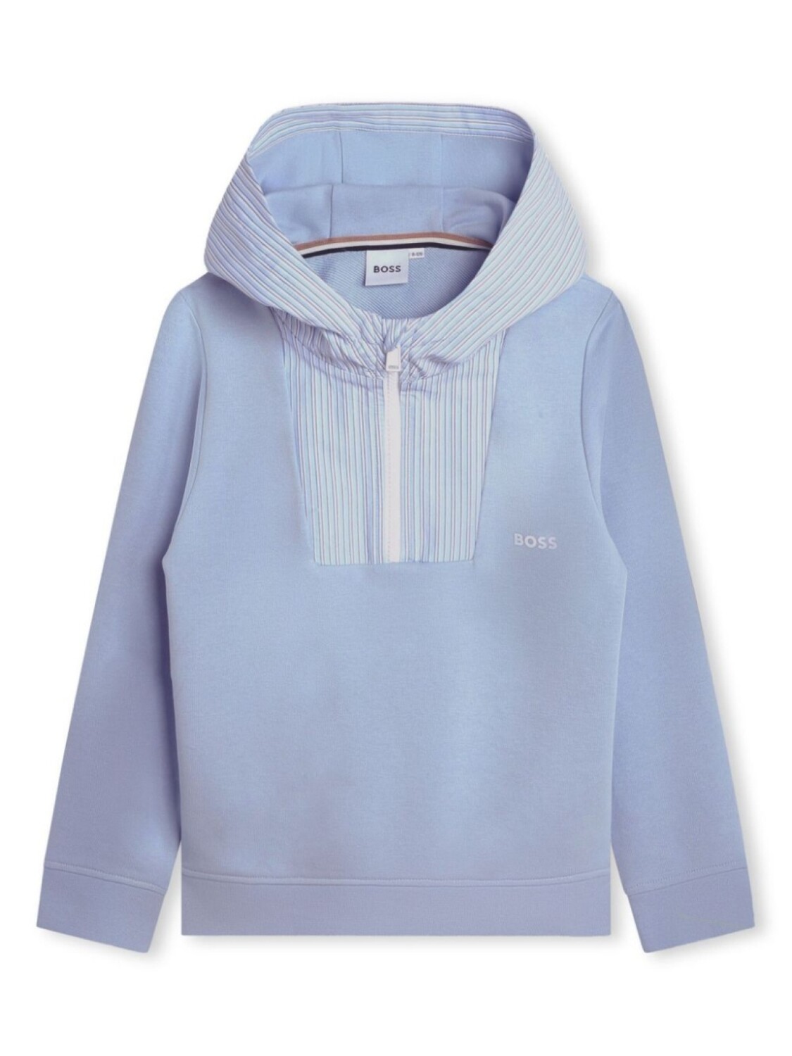 

BOSS Kidswear худи с воротником на молнии и логотипом, синий