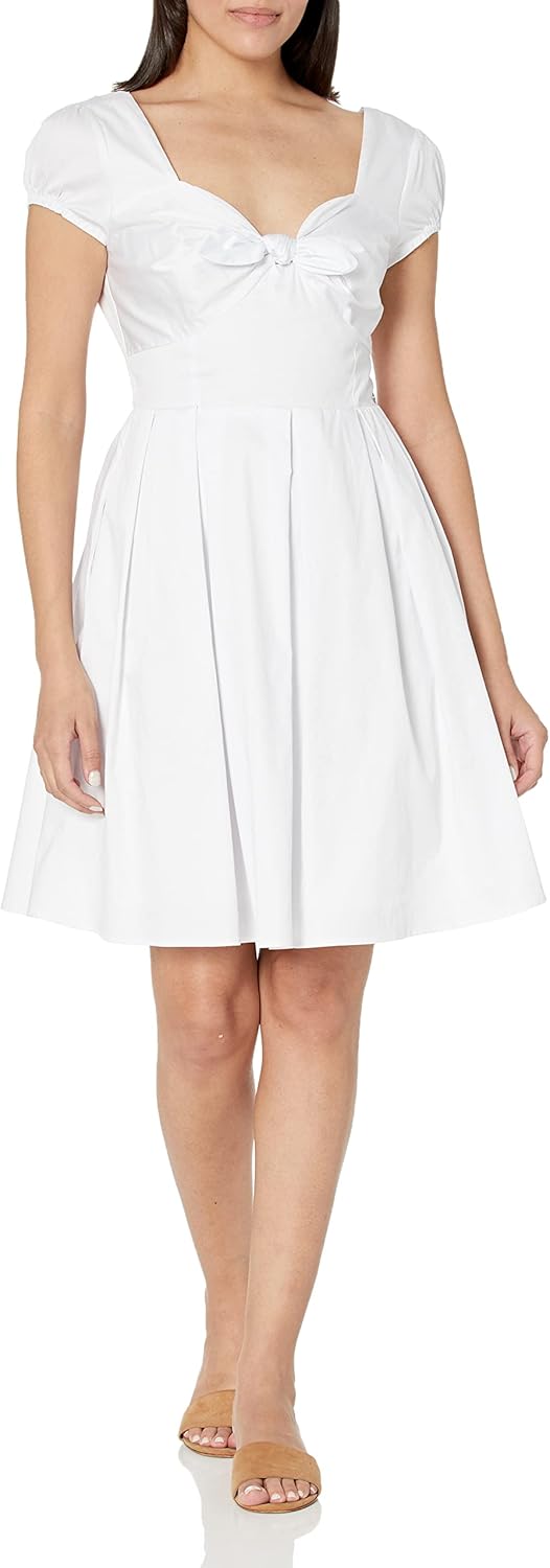 

GUESS Женское платье Karida с коротким рукавом и расклешенным силуэтом, Pure White