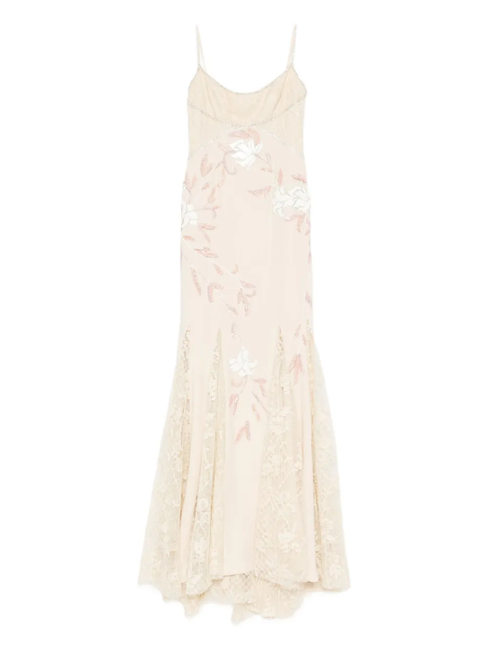 

Платье из кружев с бисером GEORGES HOBEIKA, нейтральный