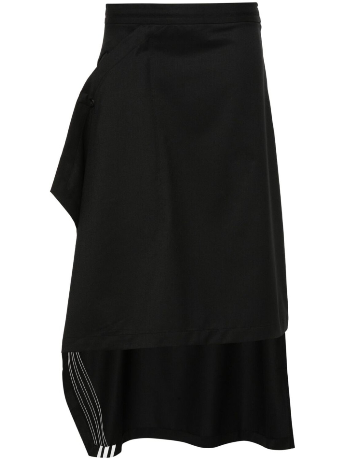 

Y-3 юбка асимметричного кроя с логотипом, черный