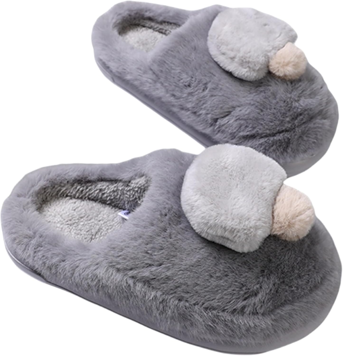 

Тапочки LRYAOAN с рисунком грибов, плюшевые тапочки, домашние хлопковые тапочки для мужчин и женщин, теплые домашние тапочки, серый