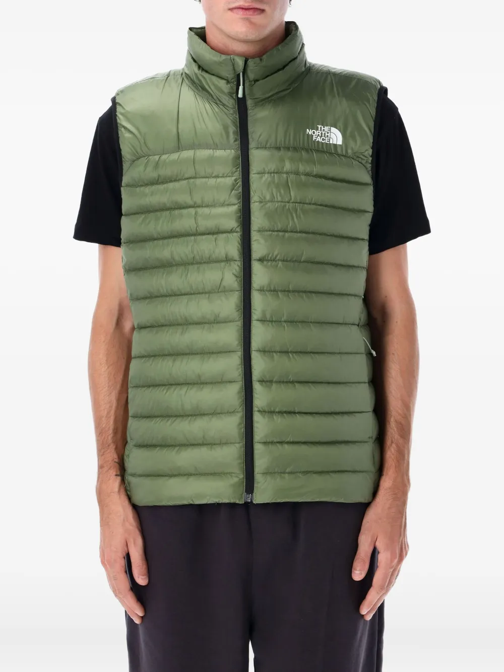 

Стеганый жилет на молнии The North Face, зеленый