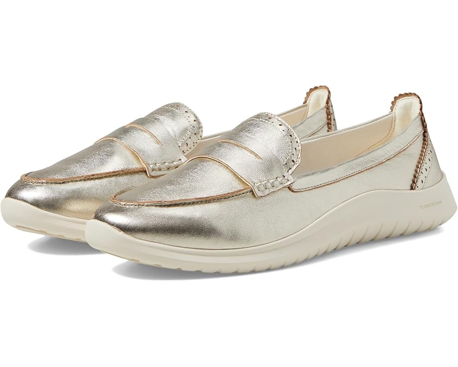 

Туфли на плоской подошве Cole Haan Zerogrand Meritt Leather Loafers, цвет Soft Gold Talca/Ivory