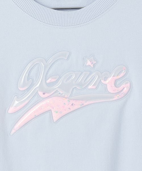 Футболка с длинными рукавами из ПВХ с логотипом X-girl Stages, Light Blue — фото 4