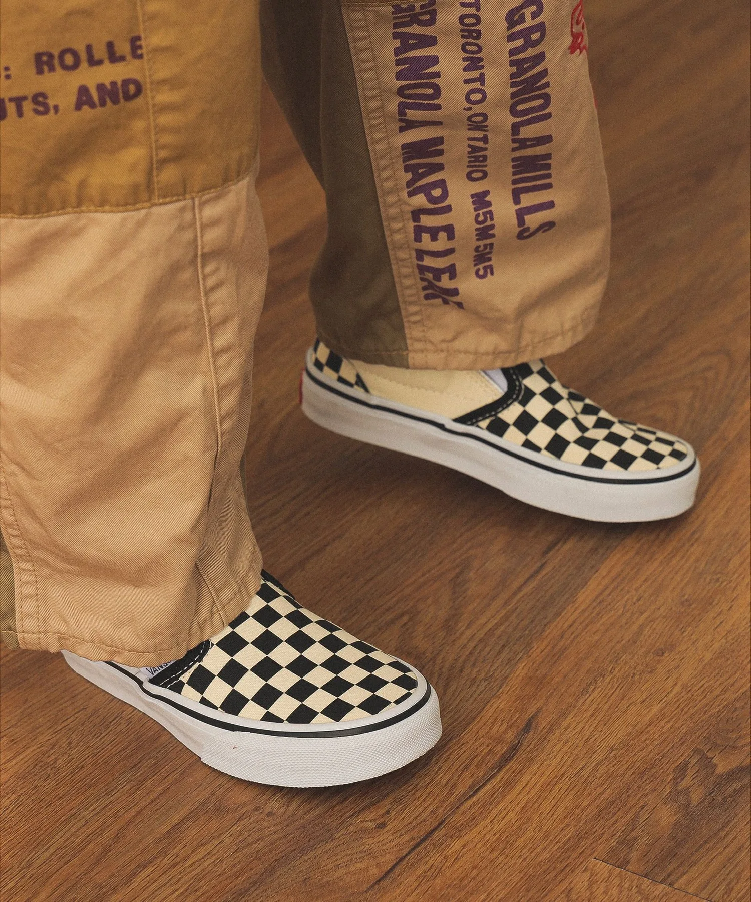 Детские кеды VANS Classic Slip-On Checkerboard чёрные — фото 2