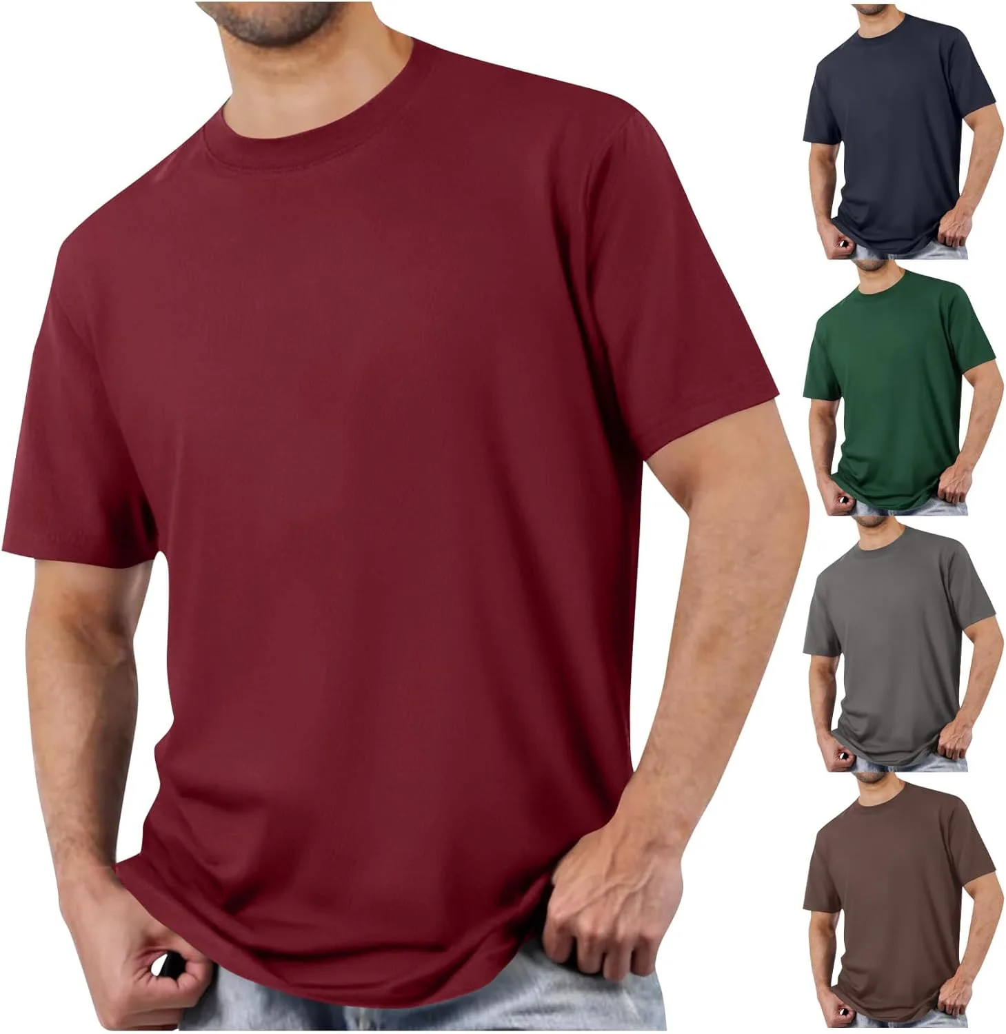 

Мужская летняя футболка Casual с коротким рукавом и круглым вырезом