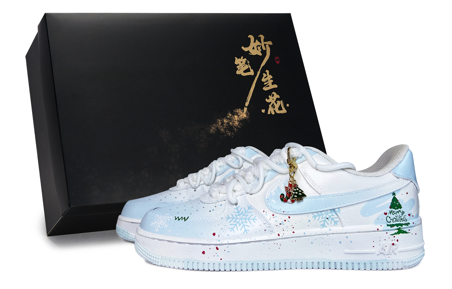 

Nike Кроссовки для скейтбординга Air Force 1 Magic Pen Floral, Light FrostNova Gift, устойчивые к истиранию, низкие, унисекс, бело-голубые