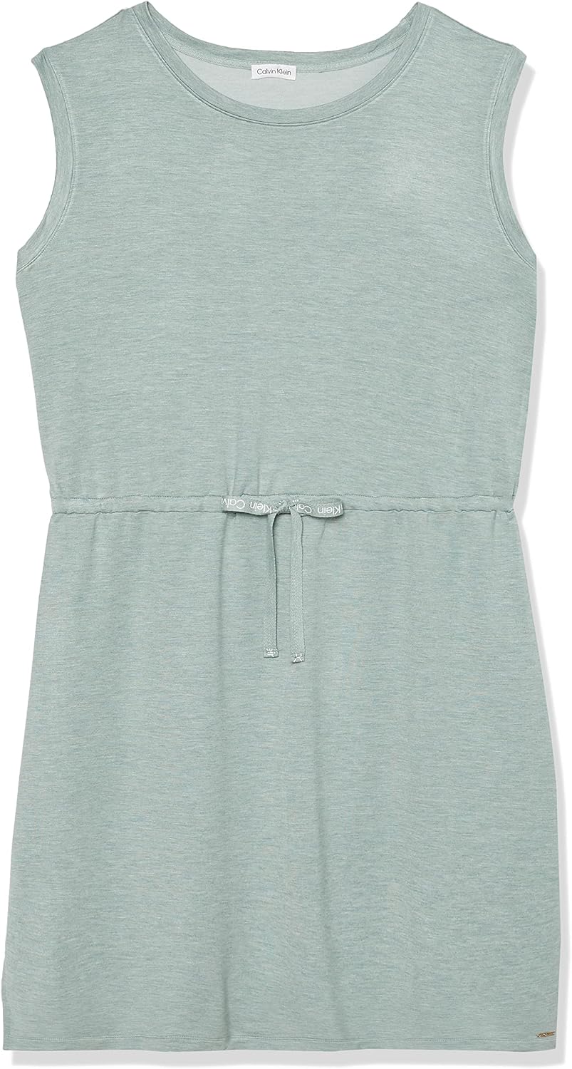 

Женское платье-футболка с короткими рукавами и логотипом Calvin Klein, Heather Jadete