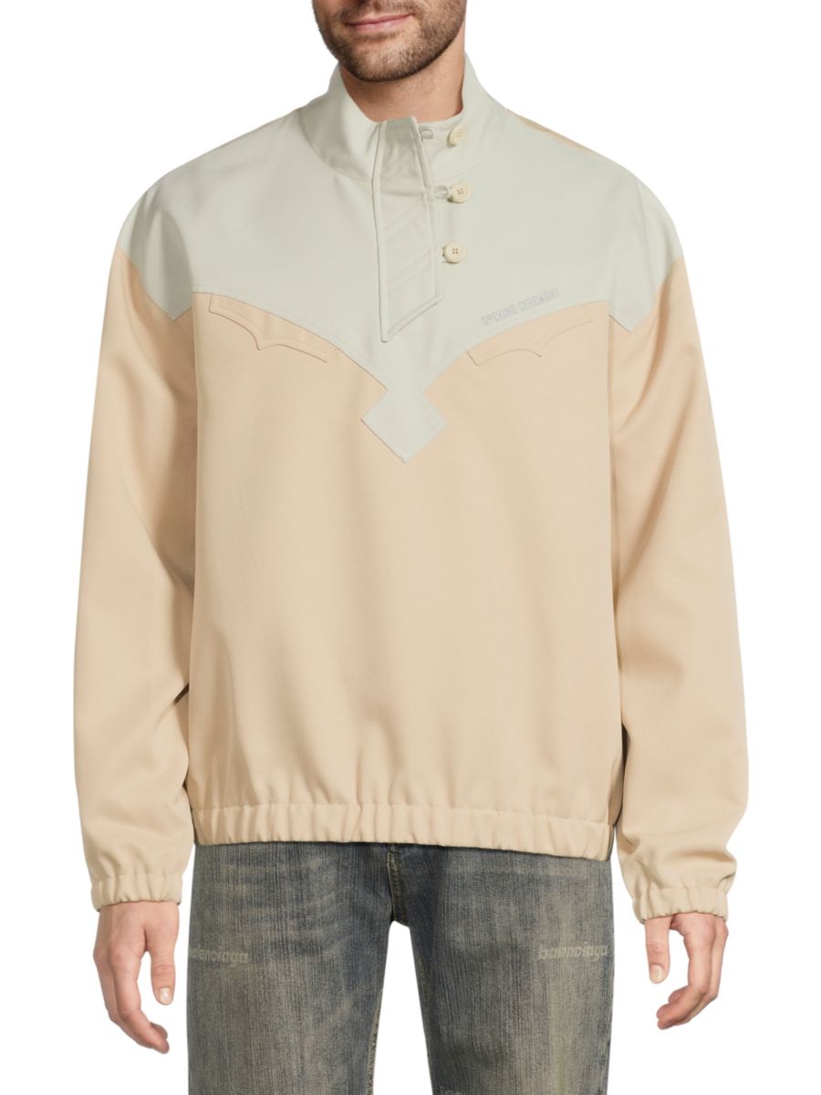 

Куртка-анорак с имитацией водолазки и цветными блоками Opening Ceremony, цвет Beige Multi, Бежевый, Куртка-анорак с имитацией водолазки и цветными блоками Opening Ceremony, цвет Beige Multi