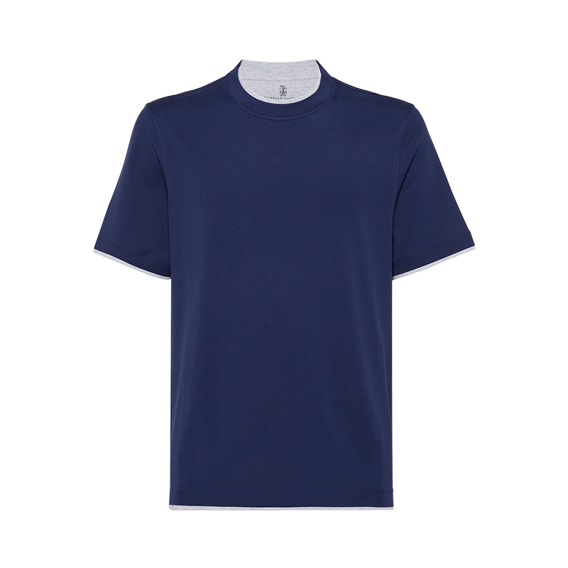 

Многослойная футболка-свитшот Brunello Cucinelli, синий