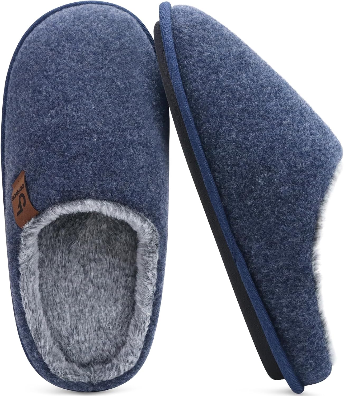 

Мужские уютные тапочки COFACE с амортизирующей мемори-пеной, удобные, с легким подскоком, теплые домашние/шлепанцы с поддержкой свода стопы, резиновая подошва, размер 7-15, темно-синий