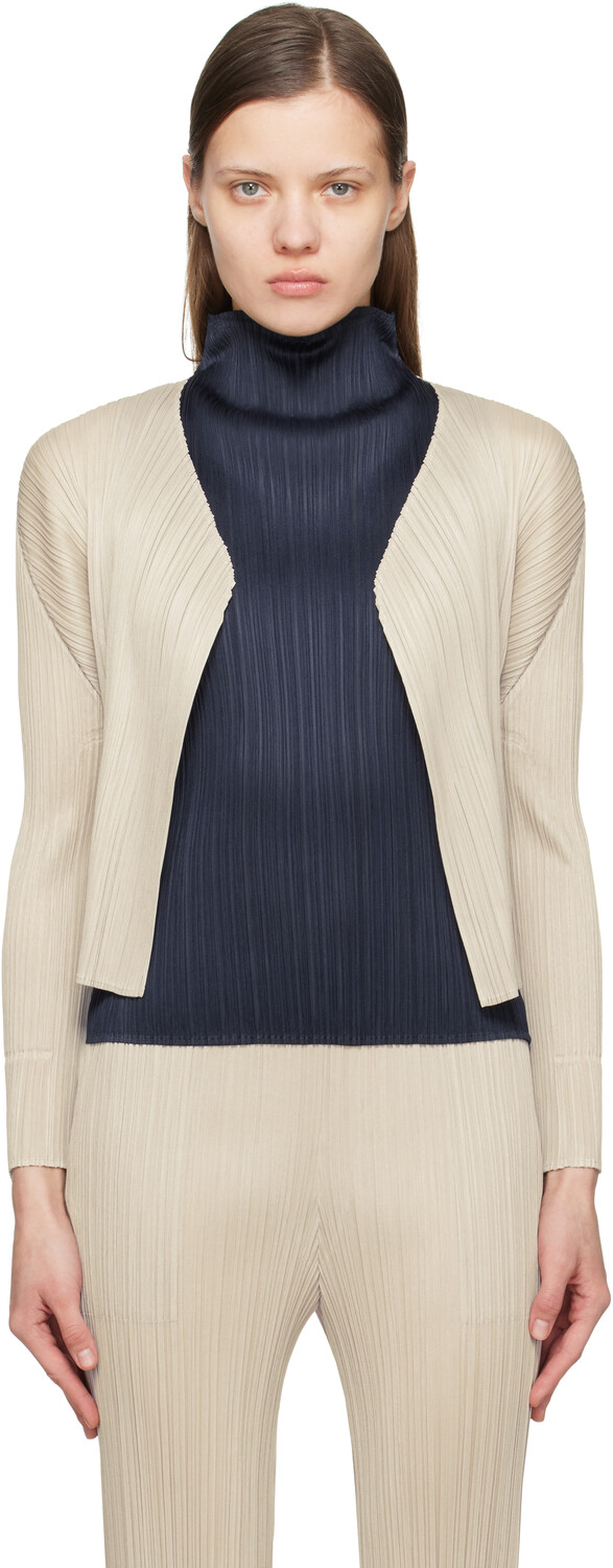 

Серый Новый Цветной Базовый Кардиган 4 PLEATS PLEASE ISSEY MIYAKE