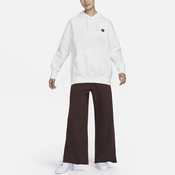 Толстовка (WMNS) Nike Heart Swoosh Hoodie 'White', белый — фото 2