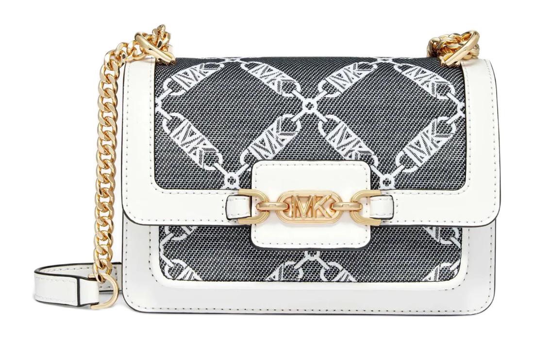 

MICHAEL KORS Женская сумка через плечо из искусственной кожи с текстилем ультрамаленькая бело-черная