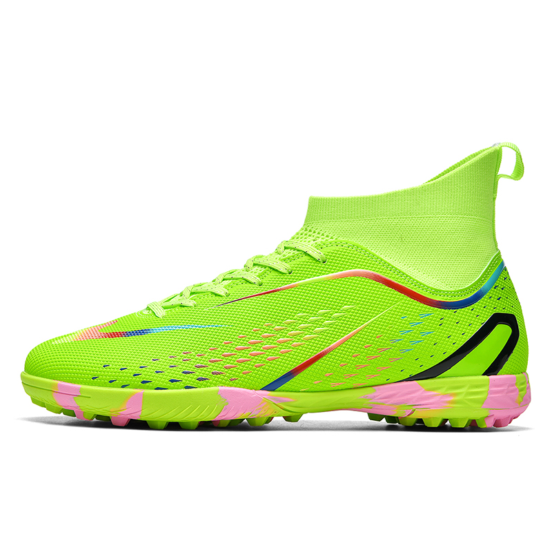 Binary Футбольные бутсы TF Turf Cushioning, износостойкие, легкие, унисекс, неоново-зеленые