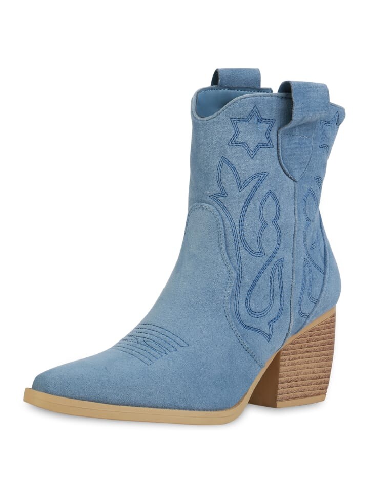 

Ботильоны VAN HILL Cowboy Boots Ava, цвет hellblau velours