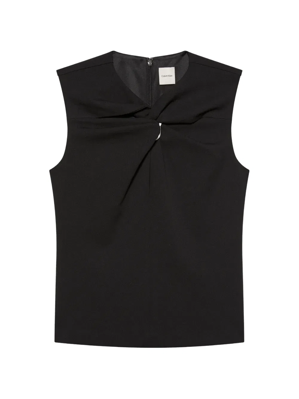 Топ из крепированной ткани Calvin Klein, черный