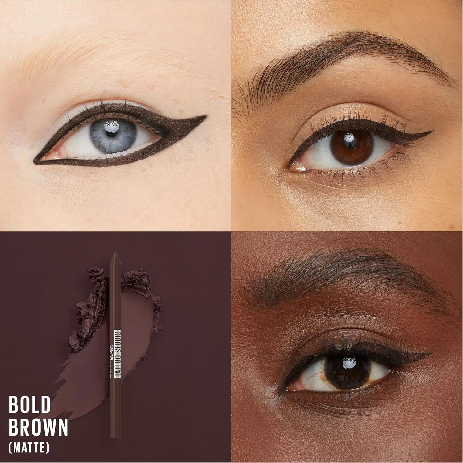 Подводка для глаз Maybelline TattooStudio водостойкая, Bold Brown — фото 2