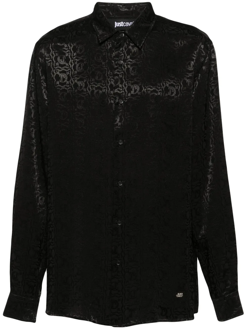 

Рубашка с жаккардовым логотипом Just Cavalli, черный