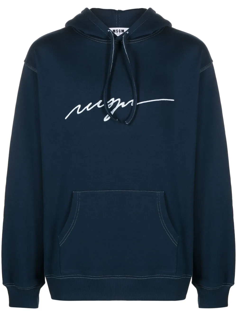 

Худи с вышитым логотипом MSGM, синий