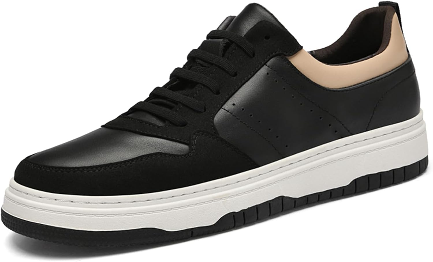 

Мужские ретро кроссовки из премиальной кожи с низким верхом, мужские повседневные стильные обувь Abborora, черный