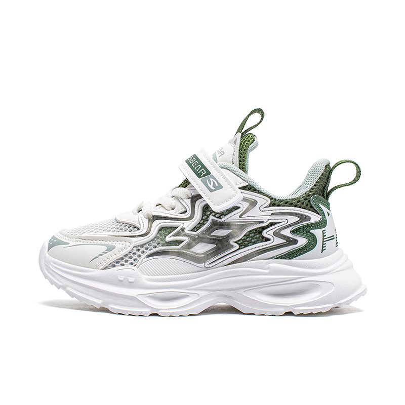 

Противоскользящая и износостойкая дышащая детская обувь для повседневной носки HOBIBEAR, белый/зеленый