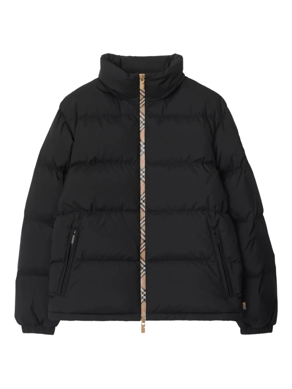 

Пуховик с отделкой в клетку BURBERRY, черный