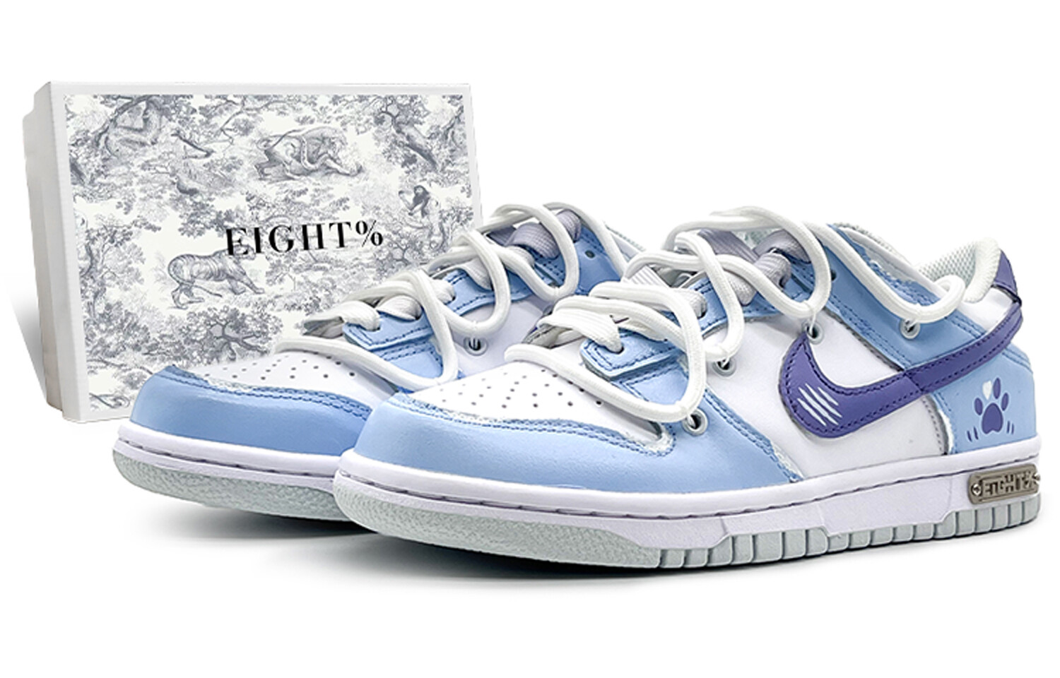 

Кроссовки Nike Dunk Skateboarding Shoes Women's Low-top White/Blue/Purple, светло-фиолетовый