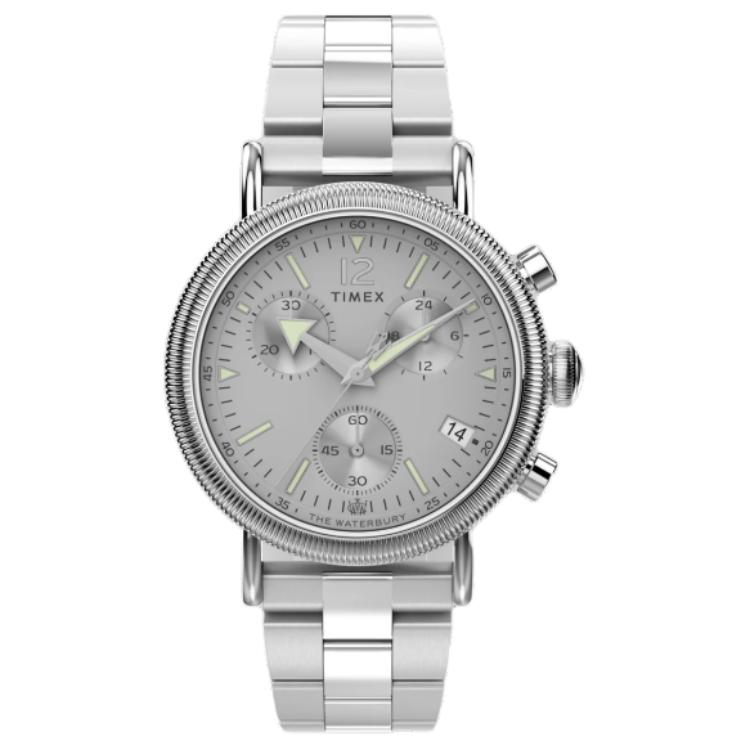 

TIMEX Часы Wrist Watch Quartz Movement Stainless Steel Strap 40mm Silver Dial Men's Watch, Silver Dial