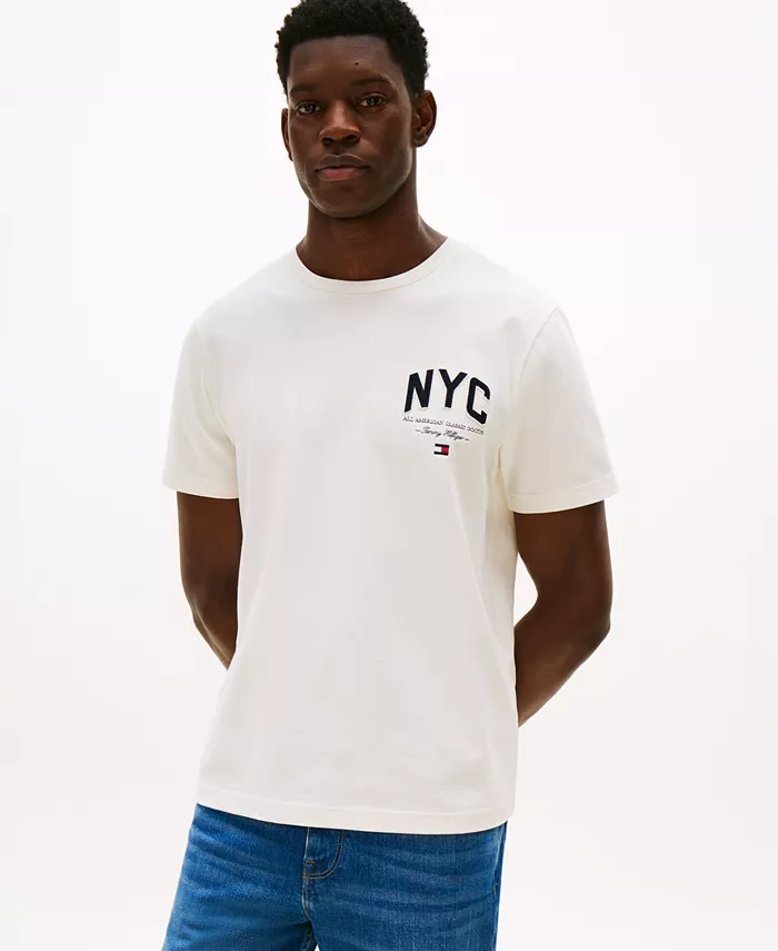 

Мужская футболка с вышивкой NYC Logo Tommy Hilfiger, слоновая кость/кремовый