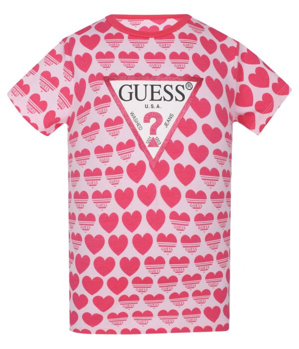 

Футболка детская Guess Regular Fit с логотипом, розовый