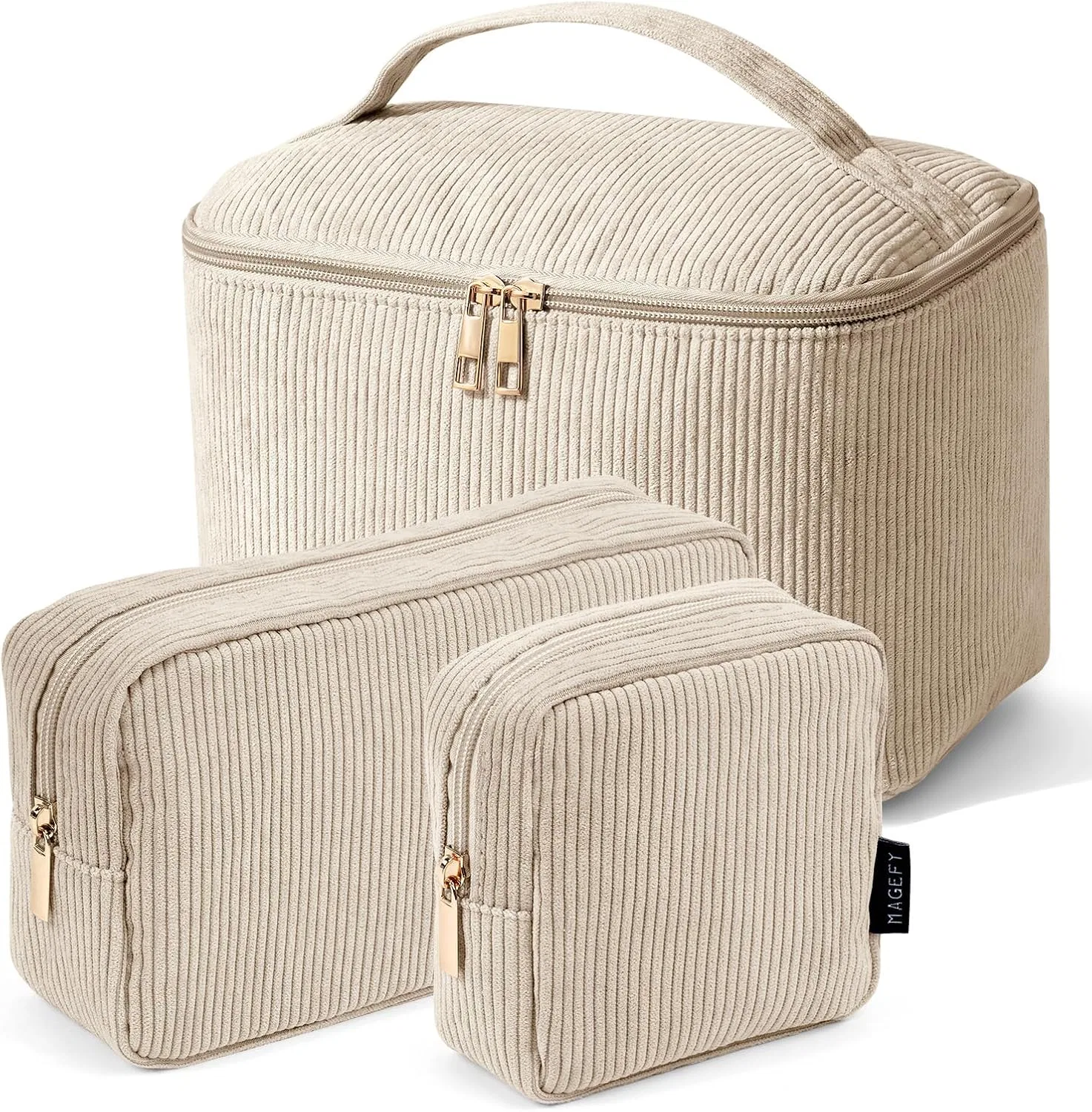 Набор женских косметичек MAGEFY из 3 штук Magefy, Beige - Pack Of 3
