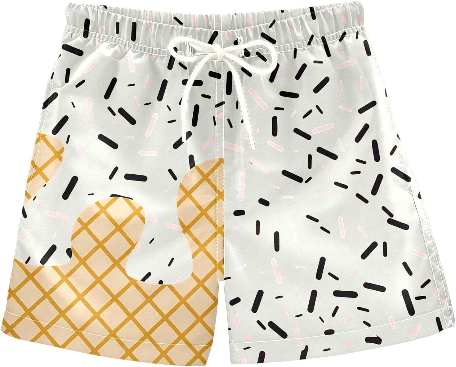 Шорты для мальчиков с принтом мороженое, Generic, Light Gray — фото 3