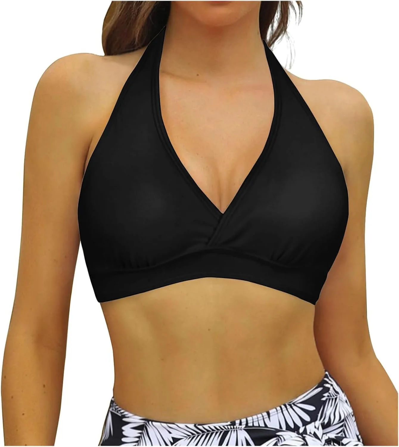 

Женский топ-бикини на запах с поддержкой и чашечками