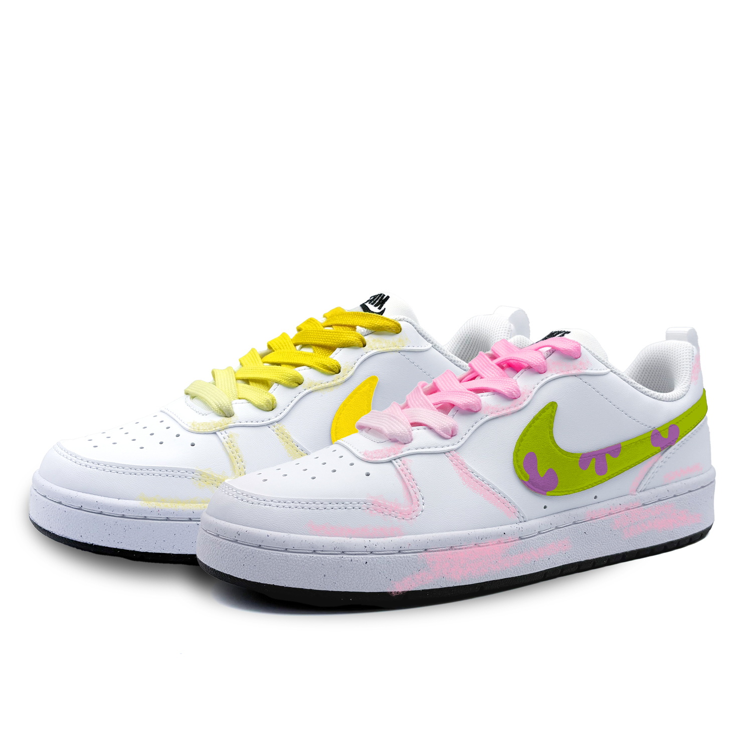 

Nike Кроссовки для скейтбординга Court Borough Sponge Patrick Star Abrasion Resistant Low top для детей и подростков белые