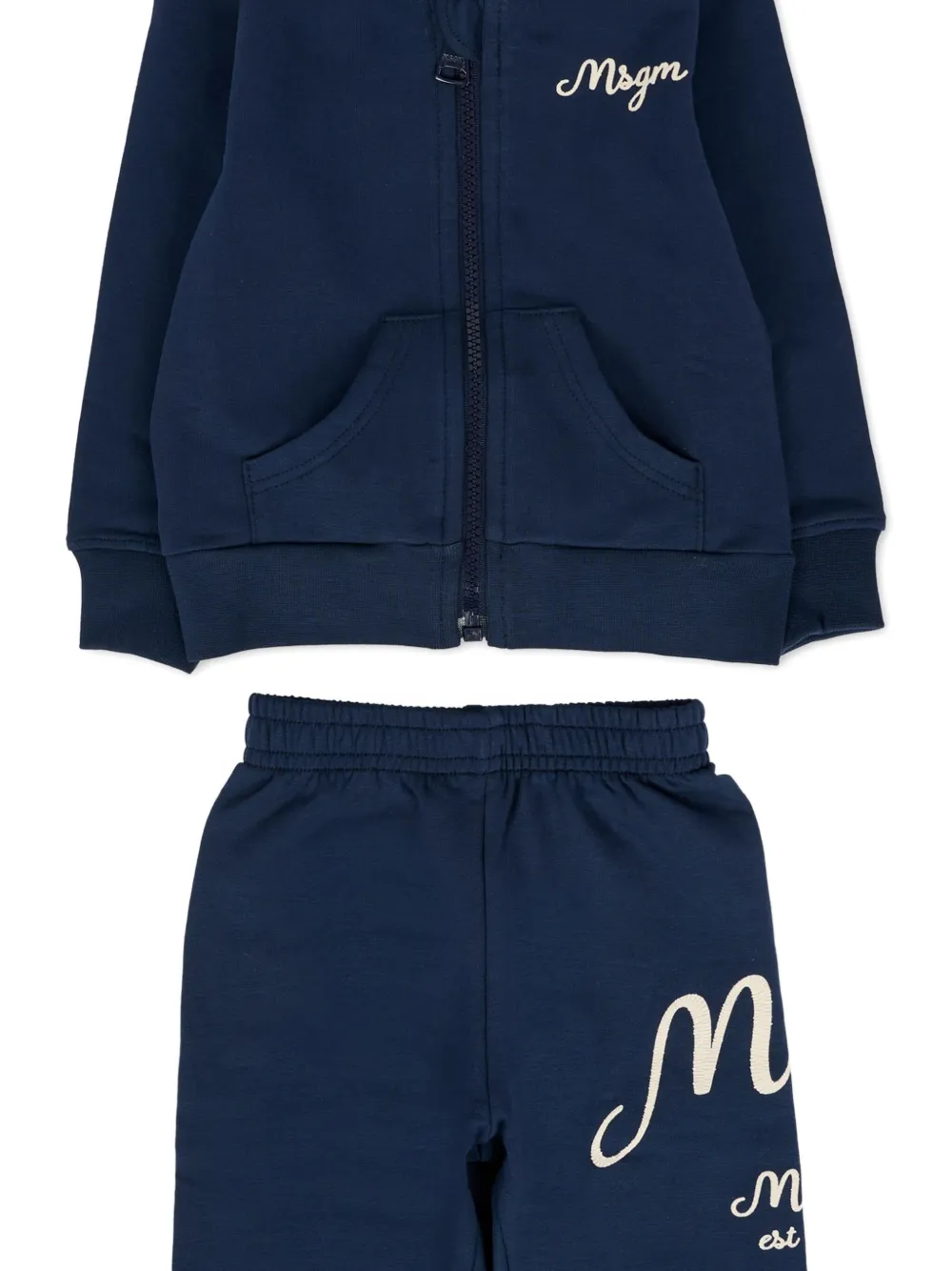 Спортивный костюм с вышитым логотипом MSGM Kids, синий — фото 3