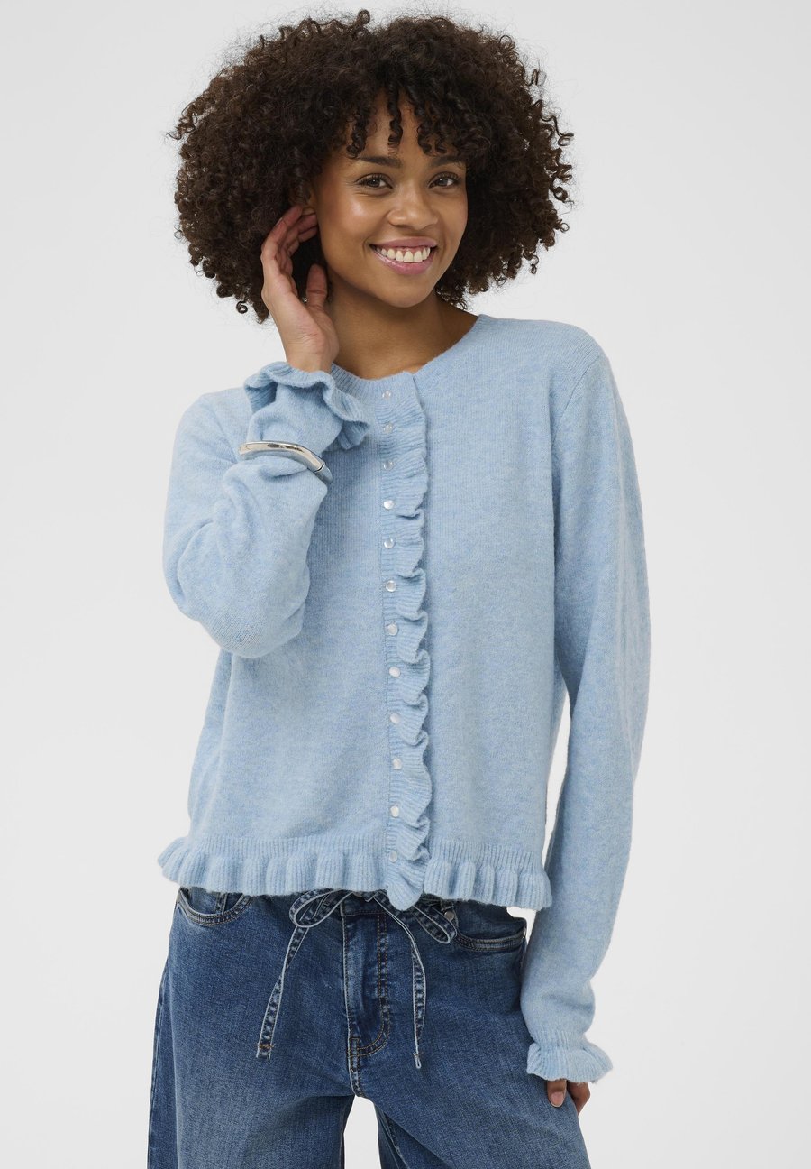 

Кардиган Culture CUJULIETTA FRILL CARDIGAN, Cashmere Blue Melange/Mottled Blue