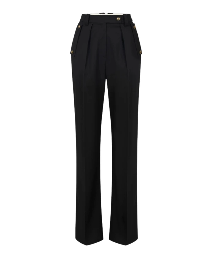 

Черные прямые брюки с высокой талией Elisabetta Franchi, черный