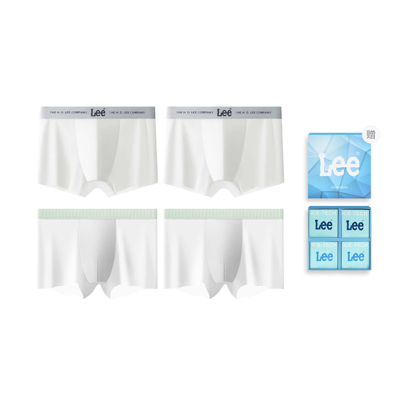 

Lee Подарочный набор мужского белья SS23 Ice Series, 4 штуки